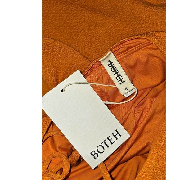 New Free People BOTEH Helios Halter One-Piece Swimsuit $250 X-SMALL Orange Belt - Picture 7 of 7